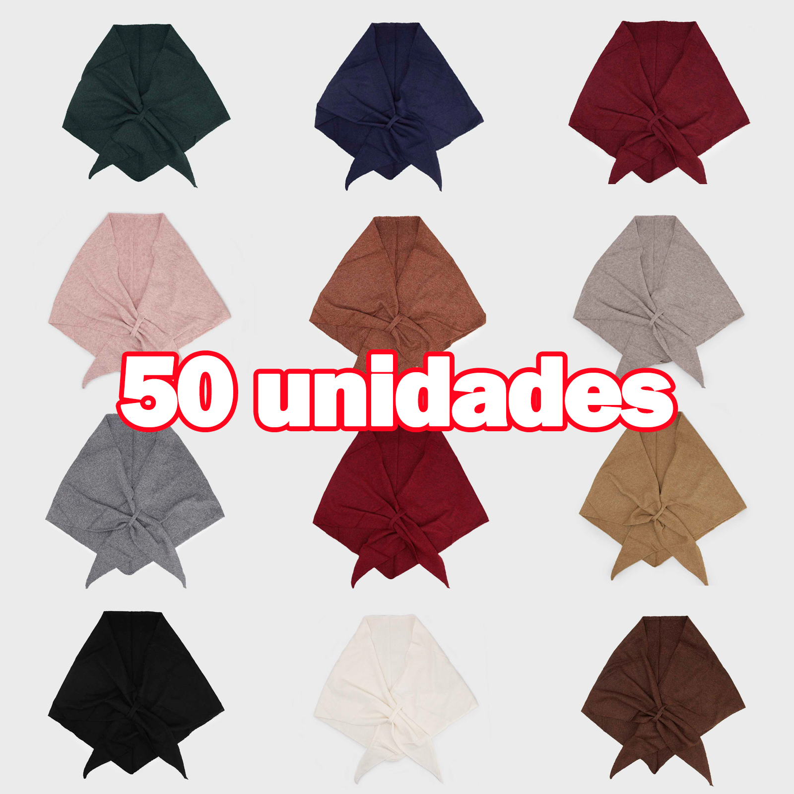 Embalaje 50 echarpes punta lisas surtidas