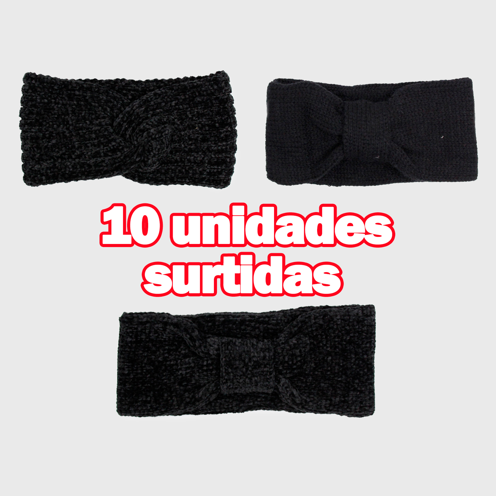 Pack cintillo lana negro Pack 10 cintillos lana surtidos - Imagen 1